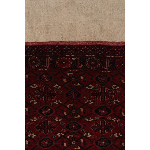 Antique Russian Tribal Bag and Textile in Beige and Burgundy, From Rug & Kilim For Sale In New York - Image 6 of 7