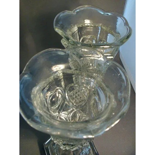 19th Century Sandwich Glass Vases with Star & Punty Decoration - EAPG - a Pair For Sale In New York - Image 6 of 7