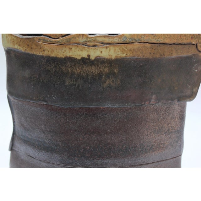 Vintage Studio Stoneware Sculptural Vase For Sale - Image 12 of 13
