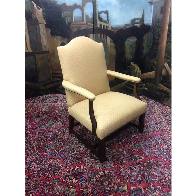 Vintage Arm Chair, Accent Chair, Gold Upholstery For Sale - Image 12 of 14