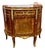Ornate French Demilune Cabinet – Rich Hardwood Finish With Gold Leaf Ornamentation For Sale