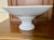 Vintage White Pedestal Bowl With Embossed Relief Pine Cones For Sale - Image 9 of 11