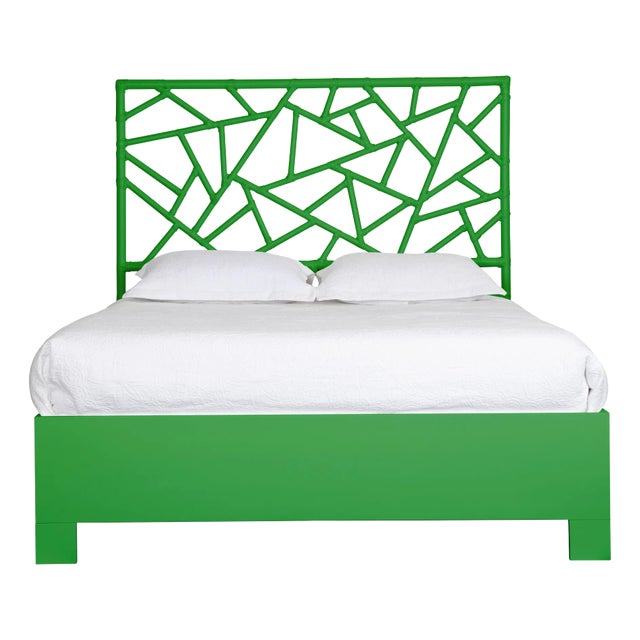 Tiffany Platform Bed Queen, Bright Green For Sale
