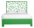 Tiffany Platform Bed Queen, Bright Green For Sale