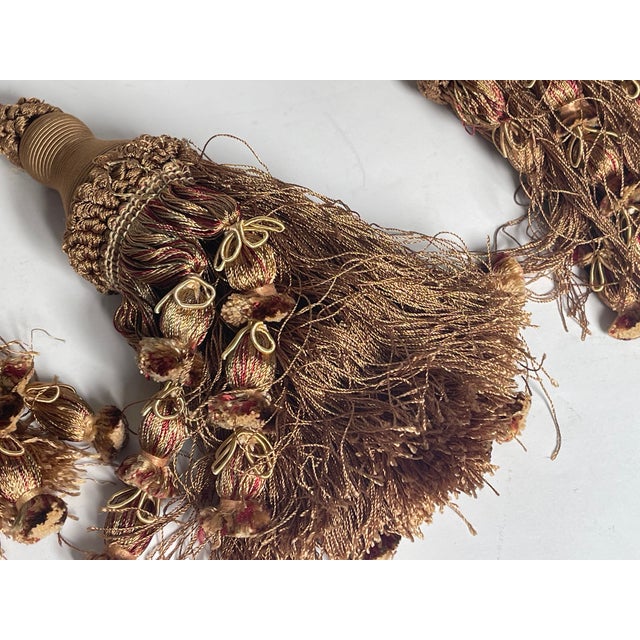 Vintage 8 PCS Large Silk Tassels With Tiebacks For Sale In Miami - Image 6 of 7