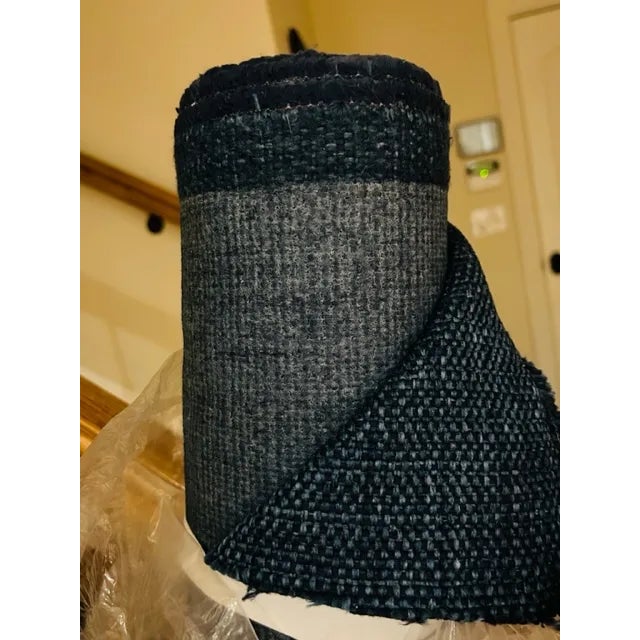 Robert Allen medium-dark blue Libby Tweed fabric. Upholstery weight. Polyester cotton blend. Stain repellent, heavy duty...