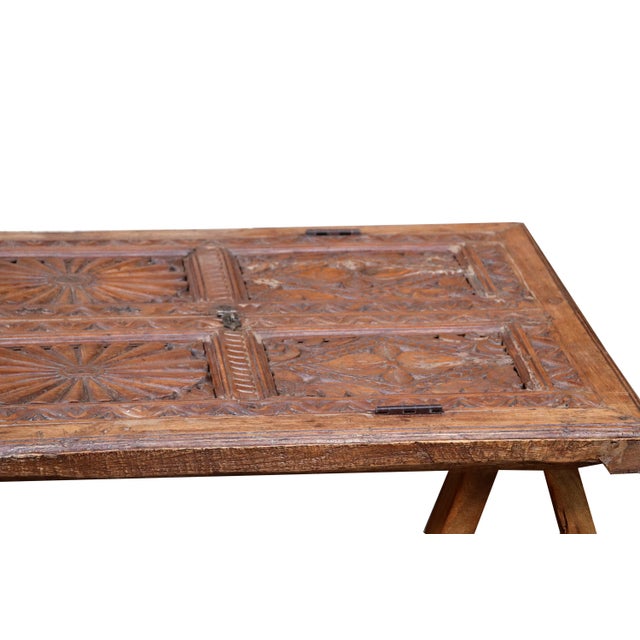 Farmhouse 1970s Rustic Brown Reclaimed Teak Wood Coffee Table – 1 Piece For Sale - Image 3 of 3
