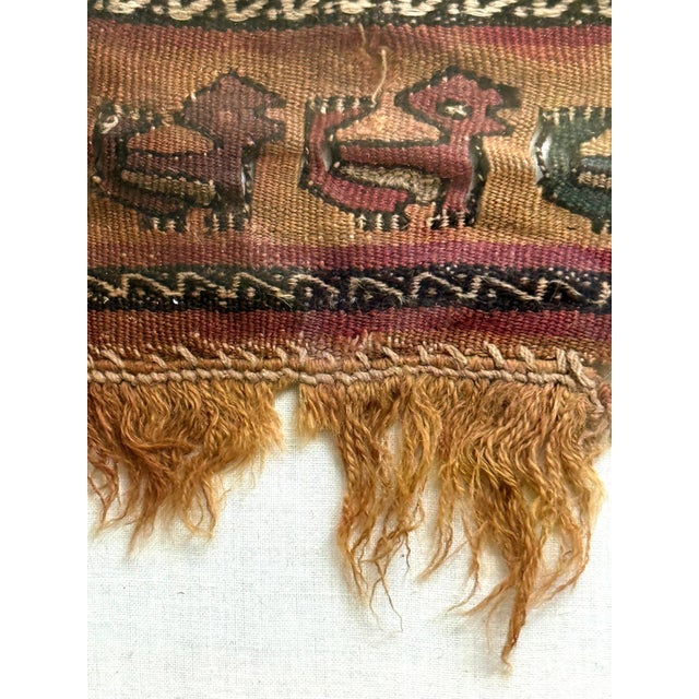 Textile Framed Large Pre-Columbian Woven Textile Fragment from Chimu Chancay Culture For Sale - Image 7 of 16