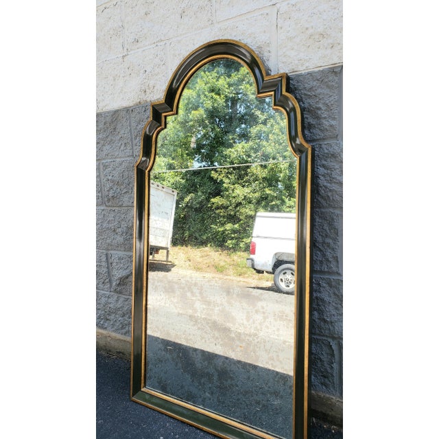 Baker Furniture Company Baker Furniture Mahogany Partial Gilt and Green Baker Wall Mirror For Sale - Image 4 of 7