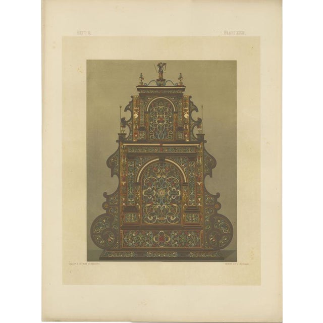 Franz Xaver Zettler, Bavarian Altar Triptych, 1874, Prints, Framed, Set of 3 For Sale - Image 4 of 9