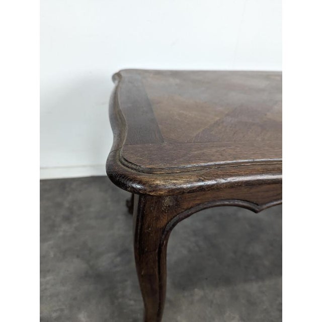 1960s Louis XV Style Oak Coffee Table with Parquet Top, 1960s For Sale - Image 5 of 8
