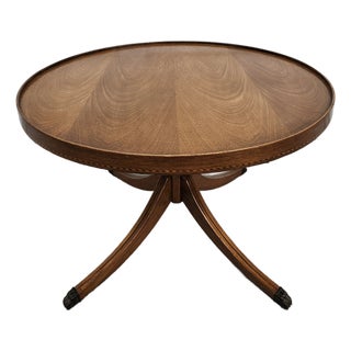 Round Mahogany Side Table - Mersman For Sale