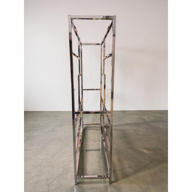 Vintage Chrome Etagere Bookshelf For Sale - Image 9 of 10
