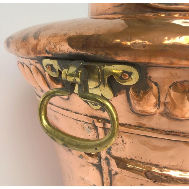 Large English Copper Urn or Bin with Hinged Lid For Sale In Austin - Image 6 of 13