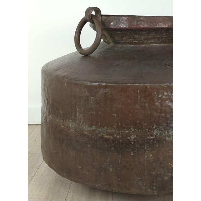 Chocolate Massive Antique Copper Cooking Pot, India Circa 1880 For Sale - Image 8 of 10