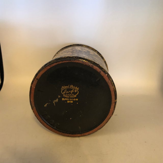 1980s 1980s Hollywood Regency Stangl Black and Gold Vase For Sale - Image 5 of 6