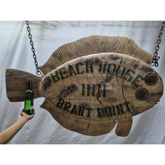 Carved Fish Trade Sign for "Beach House Inn, Brant Point" For Sale In Boston - Image 6 of 12