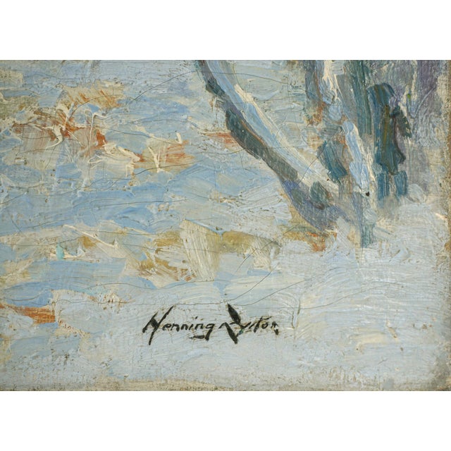 Turn of 20th Century American Impressionist Chicago Landscape -- Frost Bound by Henning Ryden For Sale In Monterey, CA - Image 6 of 7