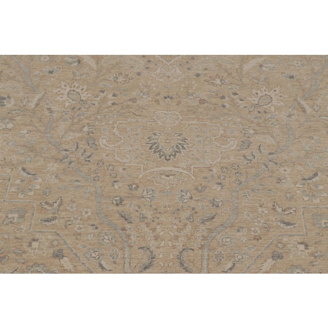 2010s Rug & Kilim’s Oushak-Inspired Rug, Creamy Beige With Blue Floral Patterns For Sale - Image 5 of 8