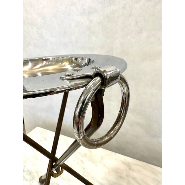 Neoclassical Style Brass & Nickeled Metal Gu?©ridon / Collapsing Side Table For Sale - Image 4 of 11