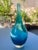 Tall vintage hand-blown narrow mouth blue art glass vase, striking in form and color. c.1970's Dimensions: 4.5"diameter x...