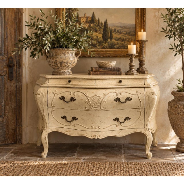 Late 20th Century Painted Bombe Chest / Commode - Made in Italy For Sale - Image 12 of 12