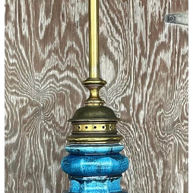 Vintage Stiffel Mid-Century Modern Glazed Ceramic Lamp For Sale In West Palm - Image 6 of 13