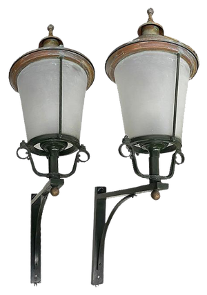 Large Outdoor Wall-Mounted Lanterns, 20th Century, Set of 2