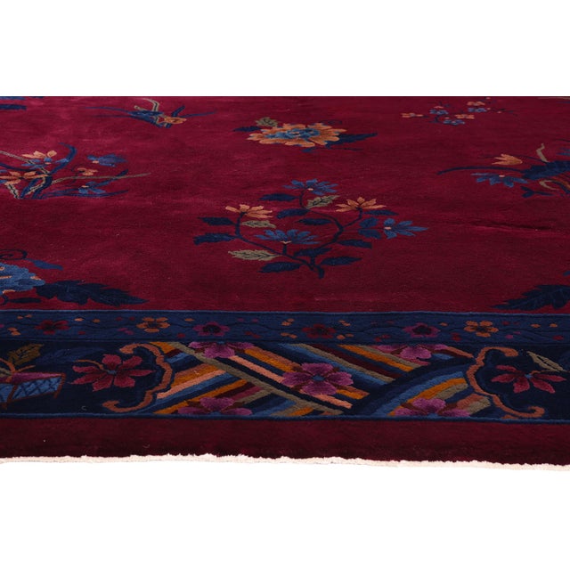 Antique Chinese Art Deco Mandarin Rug, 10'11 X 15'03 For Sale - Image 4 of 10
