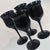 Glass Vintage Onyx Black Goblets- Set of Four For Sale - Image 7 of 10