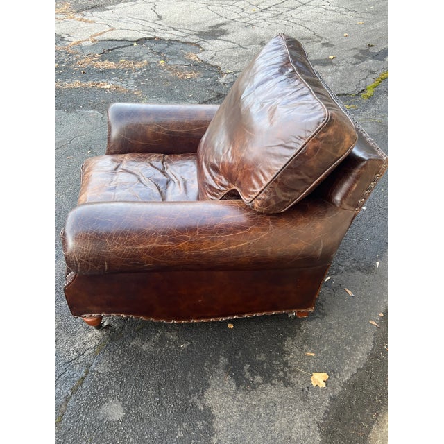 Vintage English Leather Club Chairs - Set of 2 For Sale - Image 9 of 9