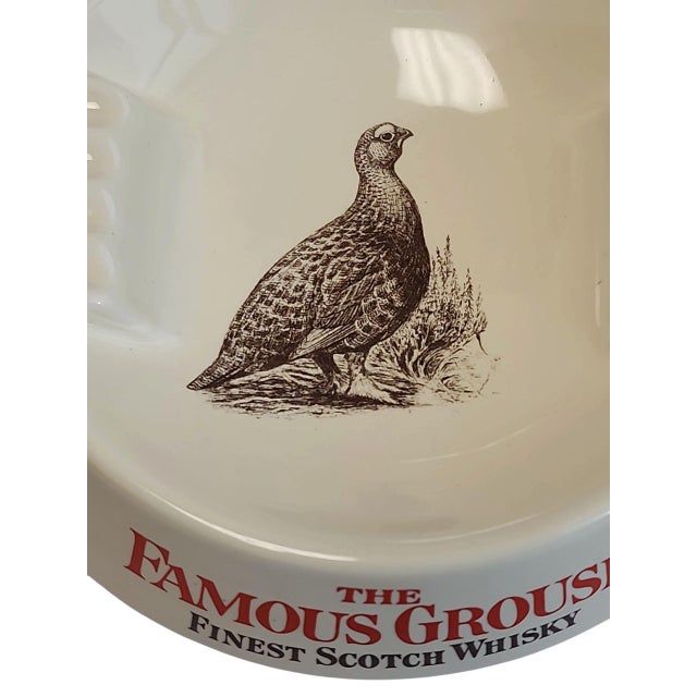 Excellent condition 1970s English The Famous Grouse Finest Scotch Whisky pub ashtray, made by Wade PDM. Logo and lettering...