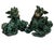 Pair of distinctive vintage Chinese green glazed pottery Kylin dragon or foo dog figurines. The Kylin, also known as Qilin...