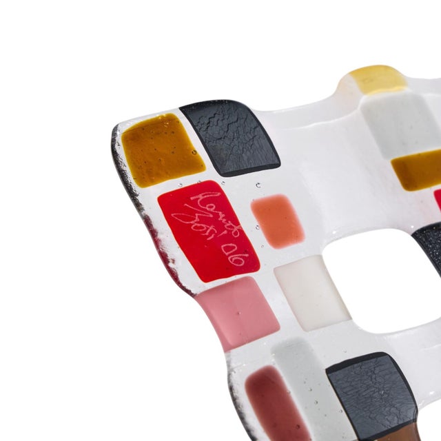 White Renato Foti Large Fused Art Glass Tray For Sale - Image 8 of 8