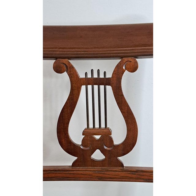Early 20th Century Duncan Phyfe Style Mahogany Lyre Back Needlepoint Side Chair For Sale - Image 9 of 13