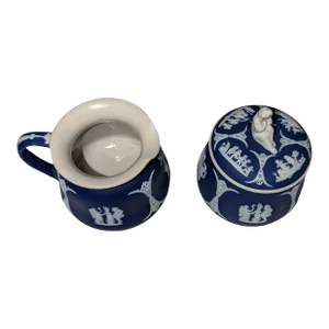Late 19th Century Wedgwood Jasperware Sugar & Creamer