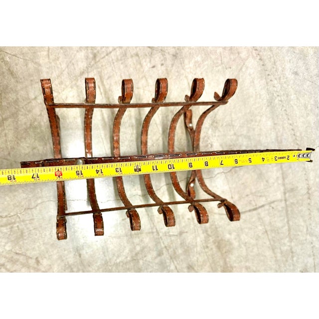 1960s Faux Equestrian Leather Belt, Iron Magazine Rack For Sale In Las Vegas - Image 6 of 12