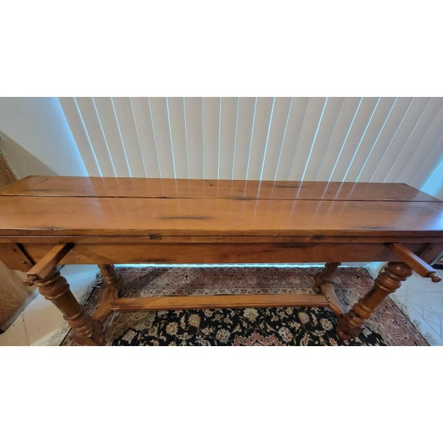 Early 20th Century Vintage Table With Drop Leaf and Hand Joined Planks For Sale - Image 5 of 12