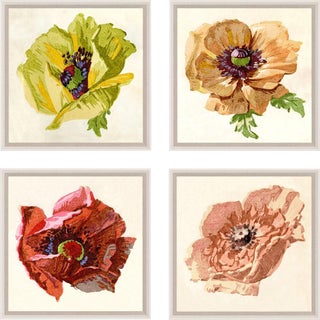 Pignier, Flowerhead, Framed Artwork - Set Of 4 For Sale