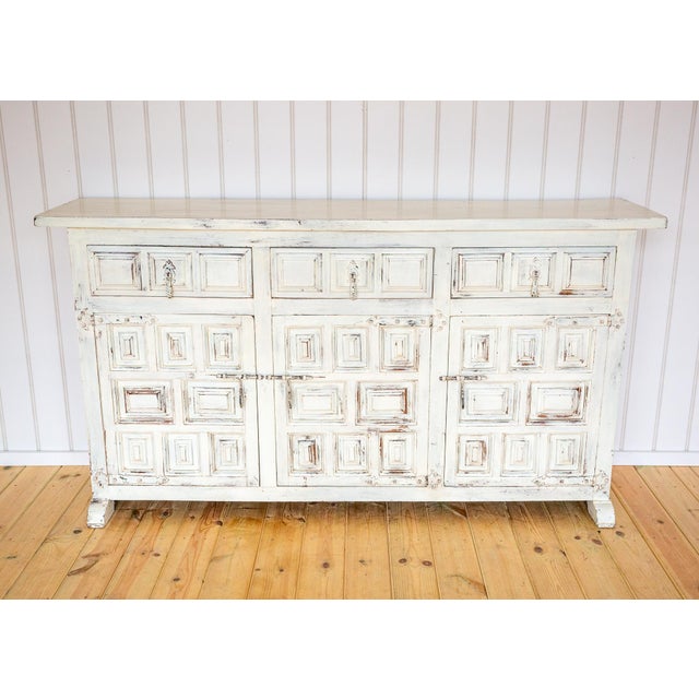 Wood Vintage Spanish Sideboard in Oak, 1920s For Sale - Image 7 of 18