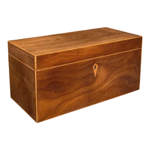 1830s Regency Antique Tea Caddy, English, Satinwood, Box, Mixing Glass, Regency