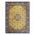 1920s Yellow Field Medallion Classic Greek Key Antique Chinese Peking Wool Rug For Sale