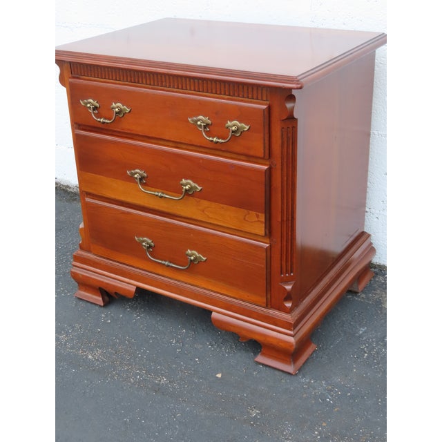 Traditional Tell City Dowry Solid Cherry Nightstands End Side Bedside Table 6899 For Sale - Image 3 of 11