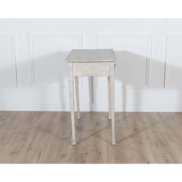 Danish Neoclassical Painted Console Table with Marbled Top, Circa 1820 For Sale In Atlanta - Image 6 of 8