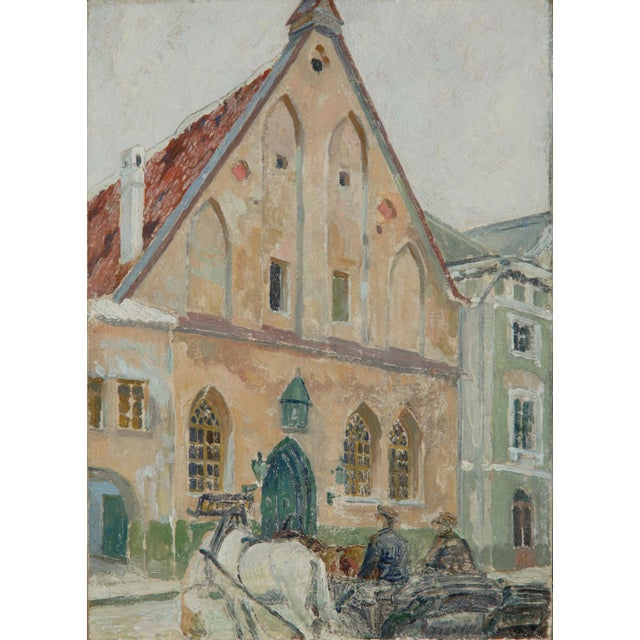 Revel. Exchange building. Alexander Yakovlevich Kramarev (1886-1975) The painting has undergone museum restoration and...