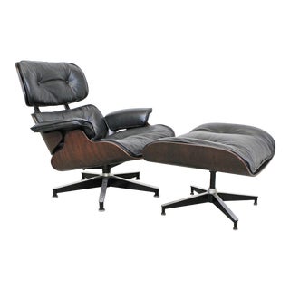 Mid-Century Modern Eames Herman Miller Rosewood Lounge Chair 670 & Ottoman 671 For Sale