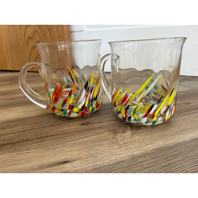 Glass Late 20th Century Hand-Blown Murano Glass Mugs - a Pair For Sale - Image 7 of 9