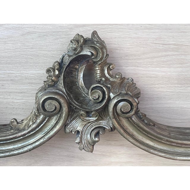 Early 20th Century Large French Regency Carved Walnut Console Table with Gilted details and marble For Sale - Image 12 of 18