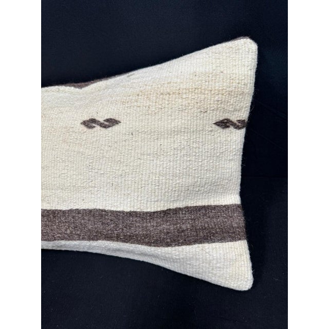 Turkish Hemp Pillow Cushion Natural Beige Brown Cushion Cover 14"x40" For Sale - Image 4 of 4