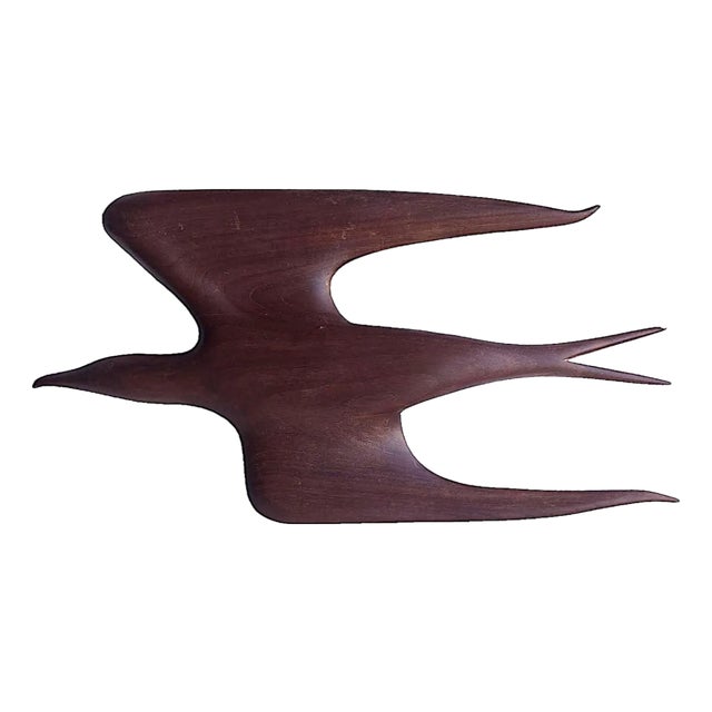 Mid 20th Century Hand Carved Falcon Wall Sculpture Attributed to Arthur Umanoff for Raymor For Sale